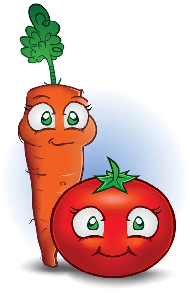 Vegetable Cartoon Characters — Stock Vector