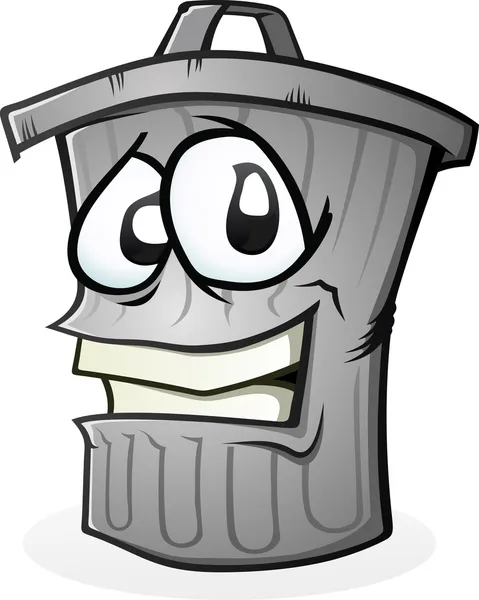 Clean Trash can cartoon character — стоковый вектор