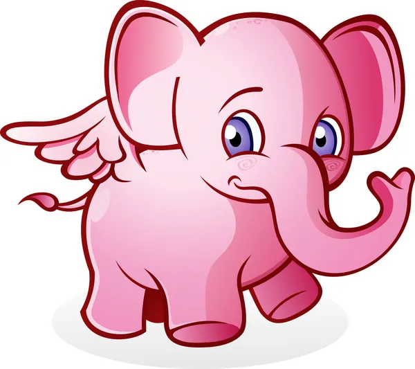 Flying Pink Elephant — Stock Vector