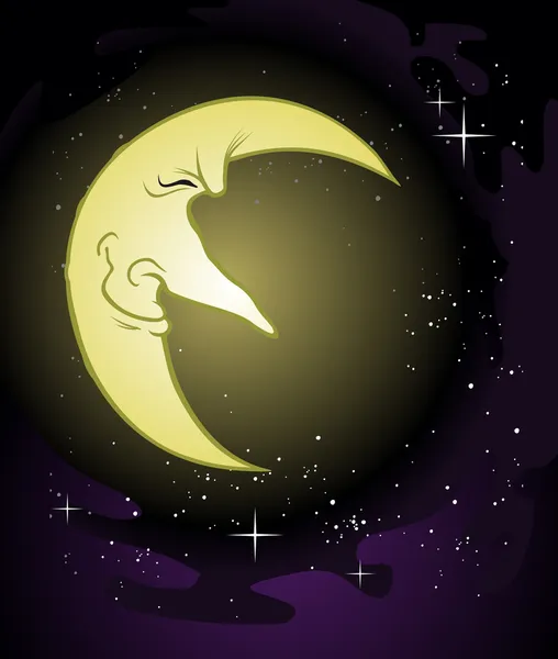 Wise Old Moon Cartoon Character Royalty Free Stock Illustrations