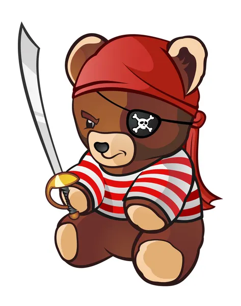 Pirate Teddy Bear Cartoon Character Vector Graphics