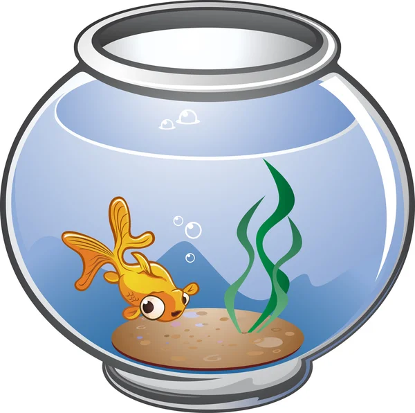 Cartoon Gold Fish In A Bowl Royalty Free Stock Vectors