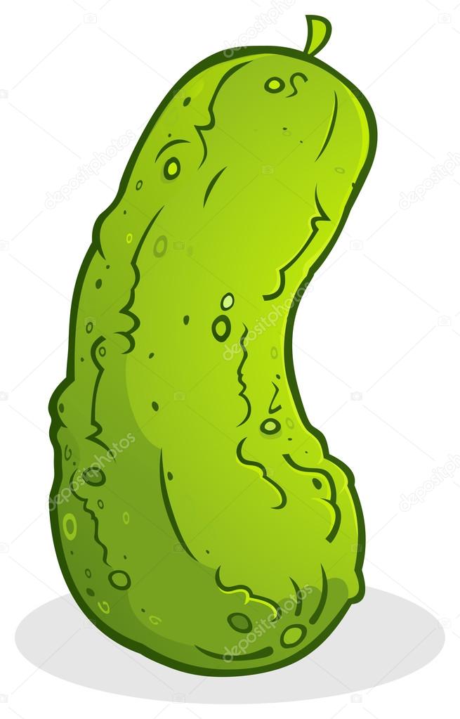 Kosher Dill Pickle Cartoon Illustration