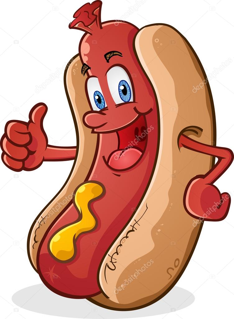 Hot Dog Character Giving Thumbs Up