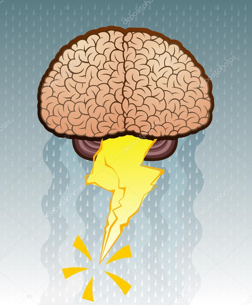 Brain Storm Cartoon Illustration
