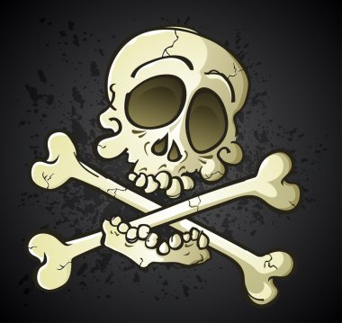 Skull and Crossbones Jolly Roger Cartoon Character clipart