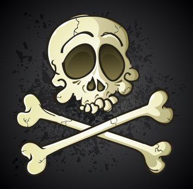 kafatası ve kemiklerin jolly roger çizgi film karakteri