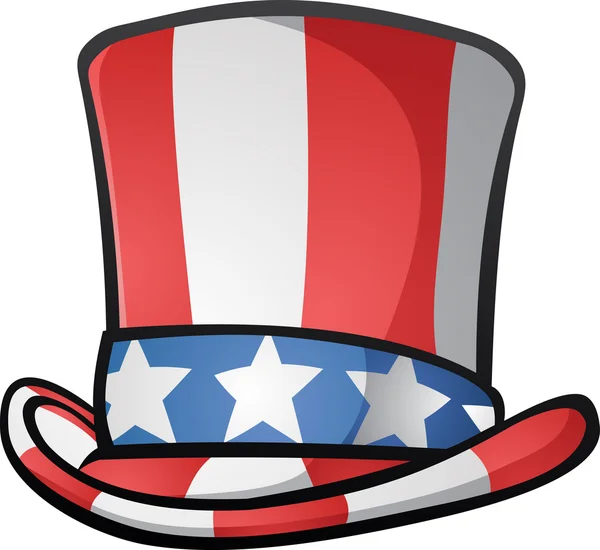 Θείος Σαμ κορυφή καπέλο αμερικανική κινουμένων σχεδίων — Διανυσματικό Αρχείο