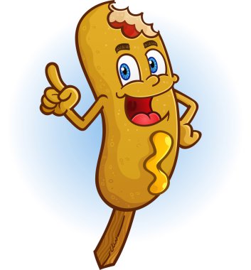 Corn Dog Cartoon Character clipart