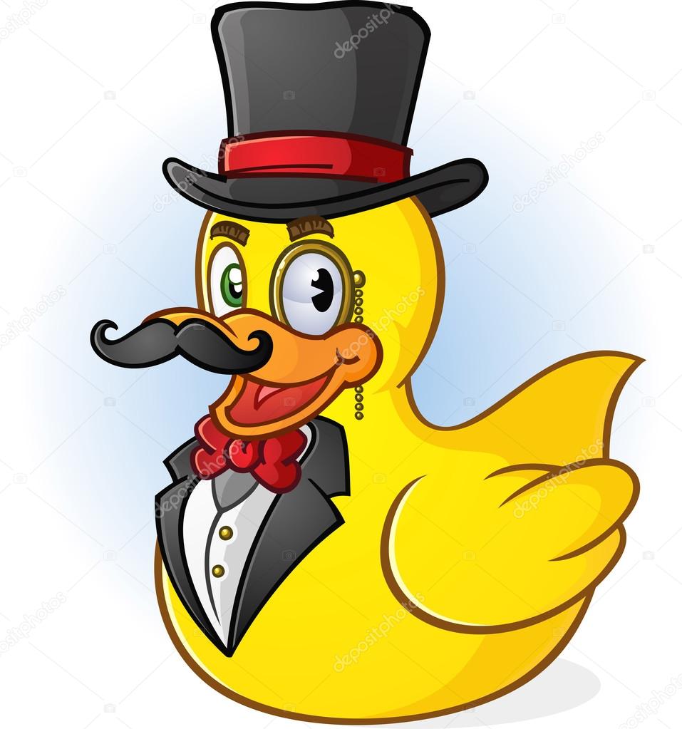 Rubber Duck Gentleman Cartoon