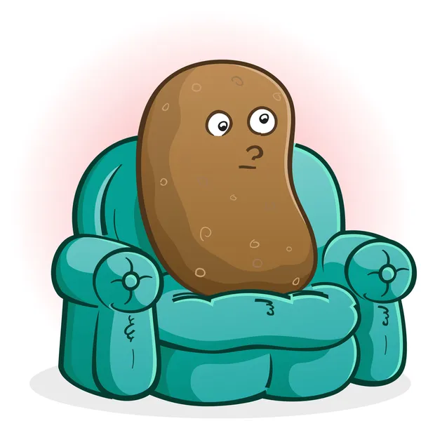 Couch potato stripfiguur — Stockvector