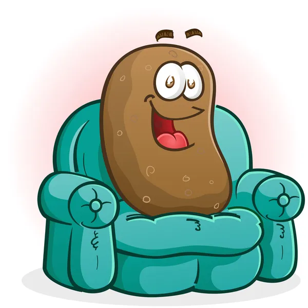 Couch potato stripfiguur — Stockvector