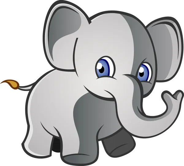 Bambino elefante personaggio dei cartoni animati — Vettoriale Stock