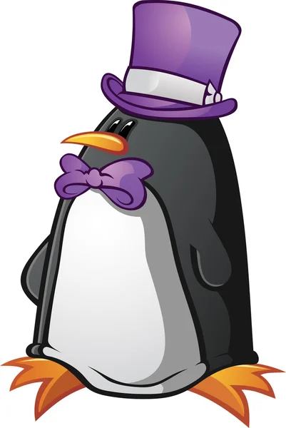 Cappello pinguino personaggio cartone animato — Vettoriale Stock