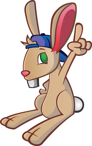 兔子兔子棒球帽卡通人物 — 图库矢量图片