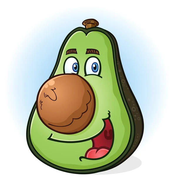 Carácter de dibujos animados de aguacate — Vector de stock