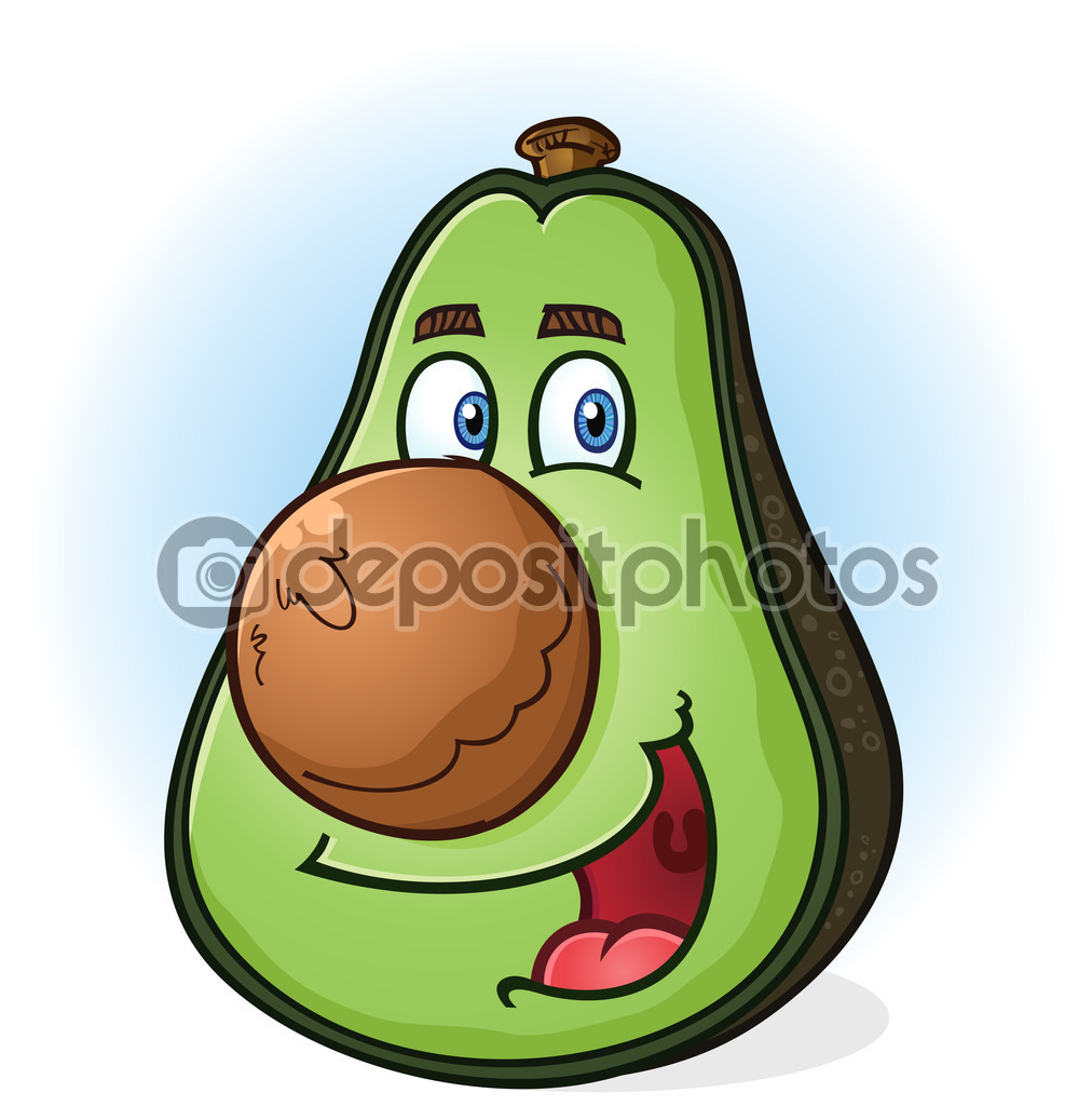 Avocado Cartoon Character
