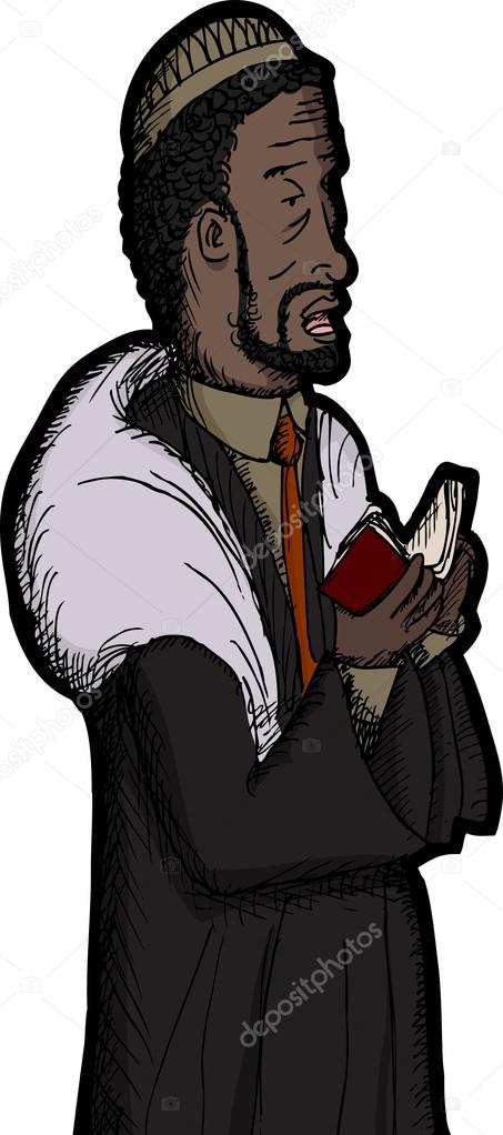 Black Rabbi Praying