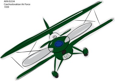 Avia b.534 çift kanatlı kroki