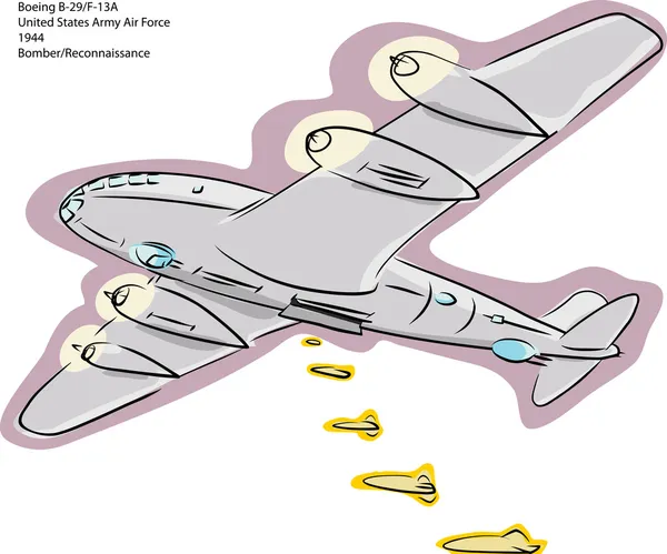 B-29 Avión bombardero — Archivo Imágenes Vectoriales