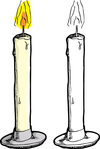 Burning Wax Candle — Stock Vector