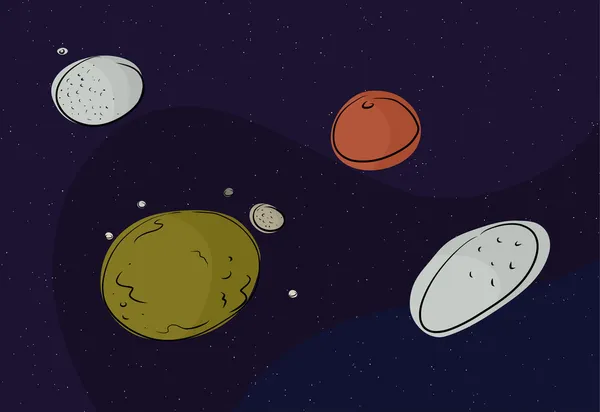 Pluto en andere planeten dwerg — Stockvector