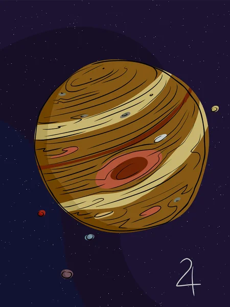 Júpiter y las cuatro lunas — Archivo Imágenes Vectoriales
