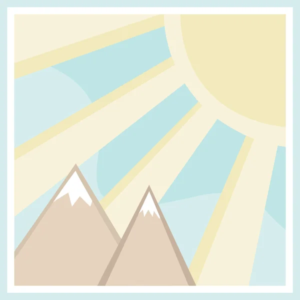 Escena de montaña cuadrada — Vector de stock