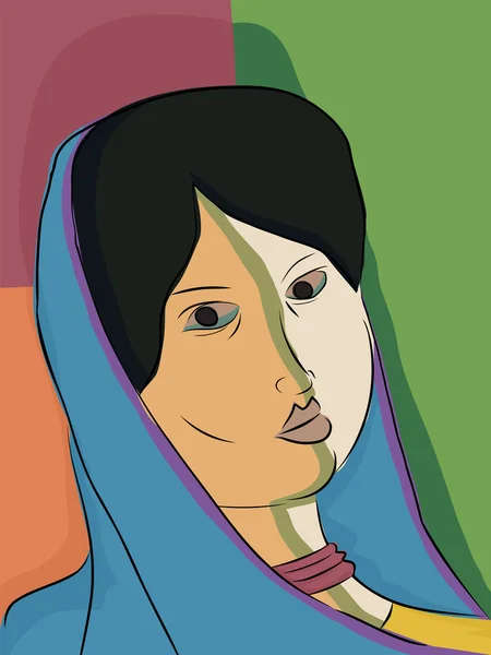 Mujer musulmana india — Vector de stock