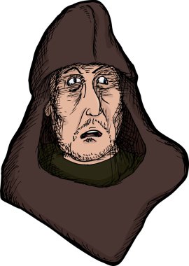 Scared Medieval Man clipart