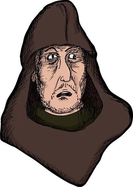 Hombre medieval asustado — Vector de stock