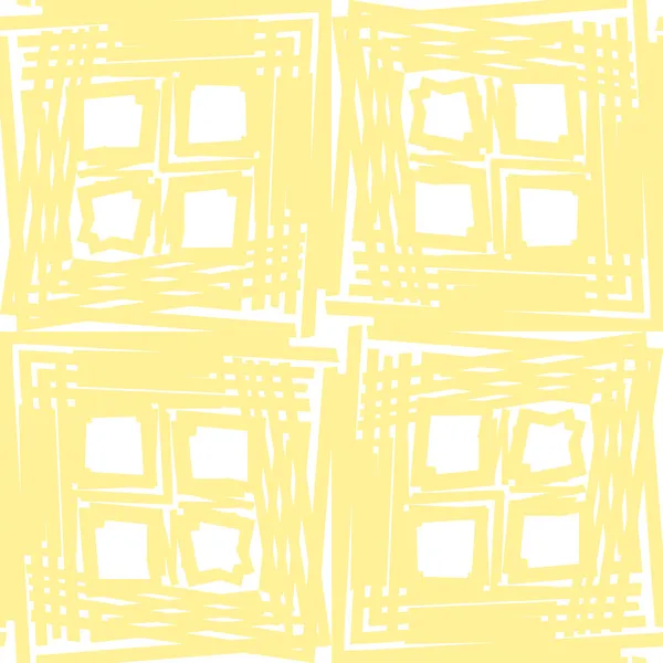 シームレスな黄色の正方形のパターン — ストックベクタ