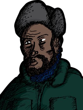 Kış şapkalı adam