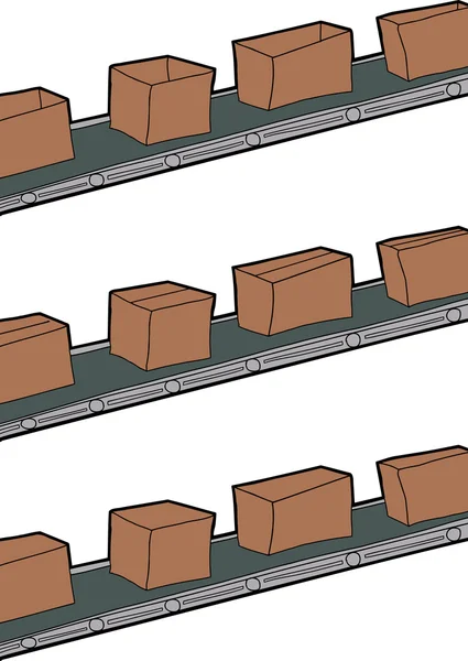Boxy na dopravní pásy — Stockový vektor