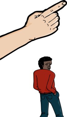 Pointing Finger Above Black Man vector Pointing Finger Above Black Man vector