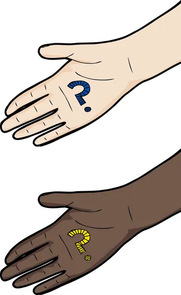 Hand with Question Mark — Stock Vector