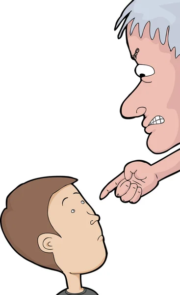 Man Pointing at Child — Stock Vector