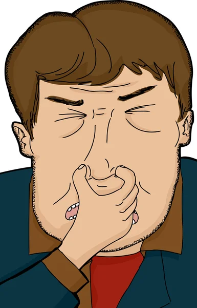 Homme tenant le nez — Image vectorielle