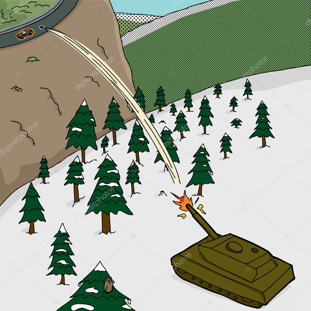 Tank Shooting Car Stock Vector by ©theblackrhino 29893903