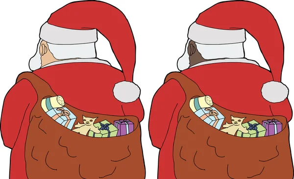 Vue arrière Père Noël — Image vectorielle