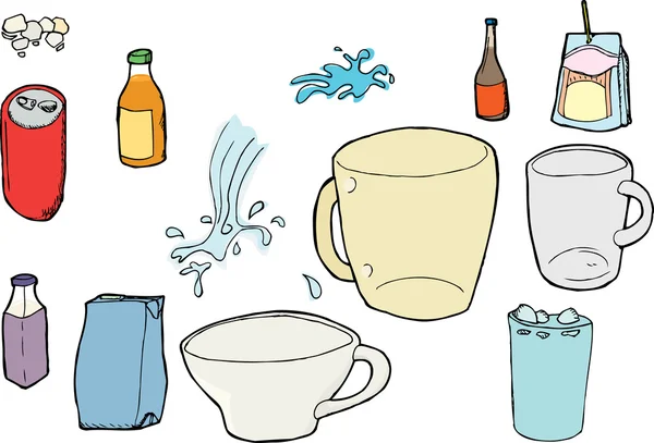 Imágenes surtidas de bebidas — Archivo Imágenes Vectoriales