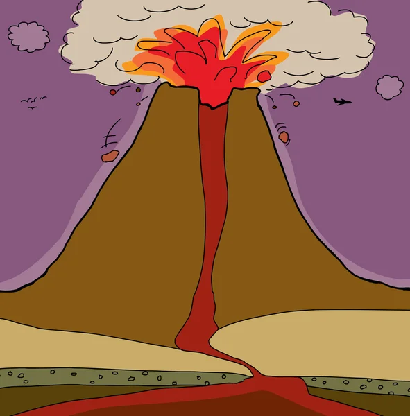 Sopka průřez — Stockový vektor