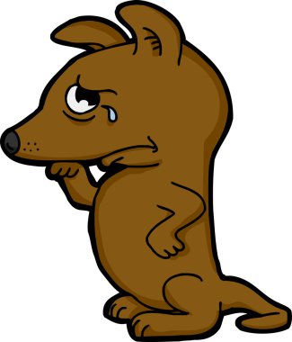 üzgün köpek burun silmekten
