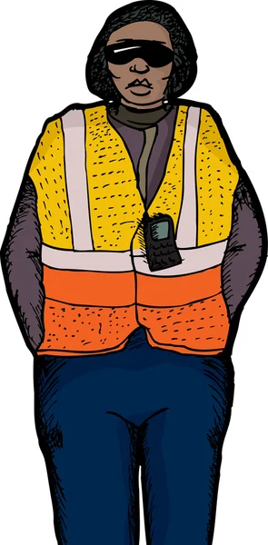 孤立的工人的安全背心 — 图库矢量图片