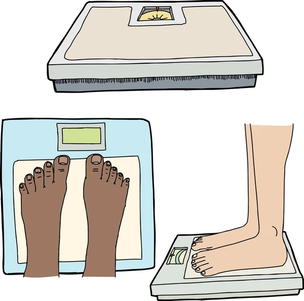 Ноги і ванної ваги — Stock Vector