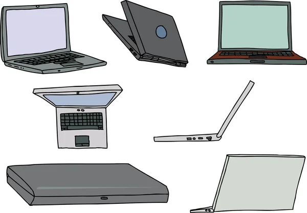 Set van laptops — Stockvector