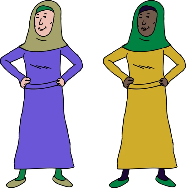 Mujer musulmana segura — Vector de stock
