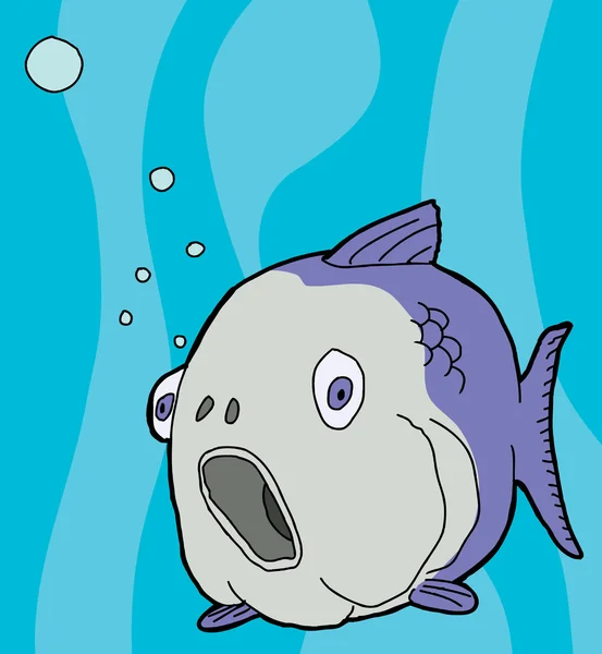 Large Fish Underwater — Stock Vector