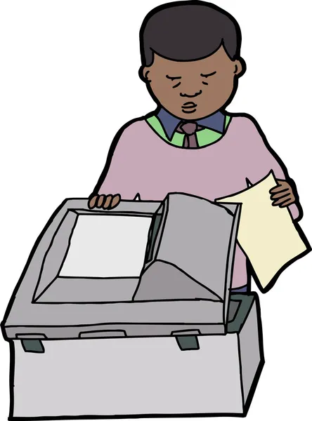 Man Making Copies — Stock Vector