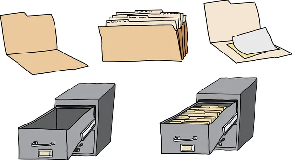 Ordner und Aktenschrank — Stockvektor